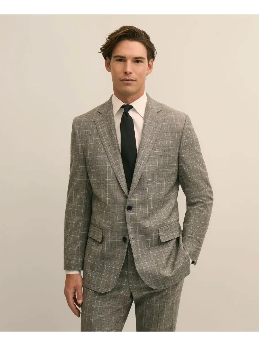 Мужской пиджак Brooks Brothers Stretch Regular-Fit — изображение 1 из 3, светлый серый