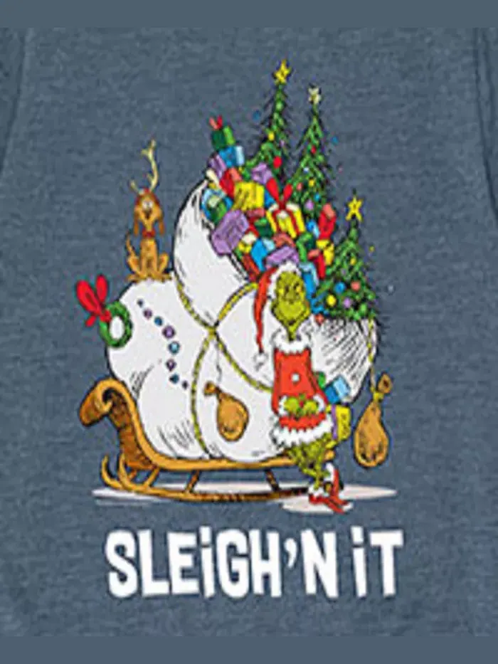 Футболка с принтом "Sleigh'n It" для мальчиков старшего возраста The Grinch — изображение 2 из 2, синий