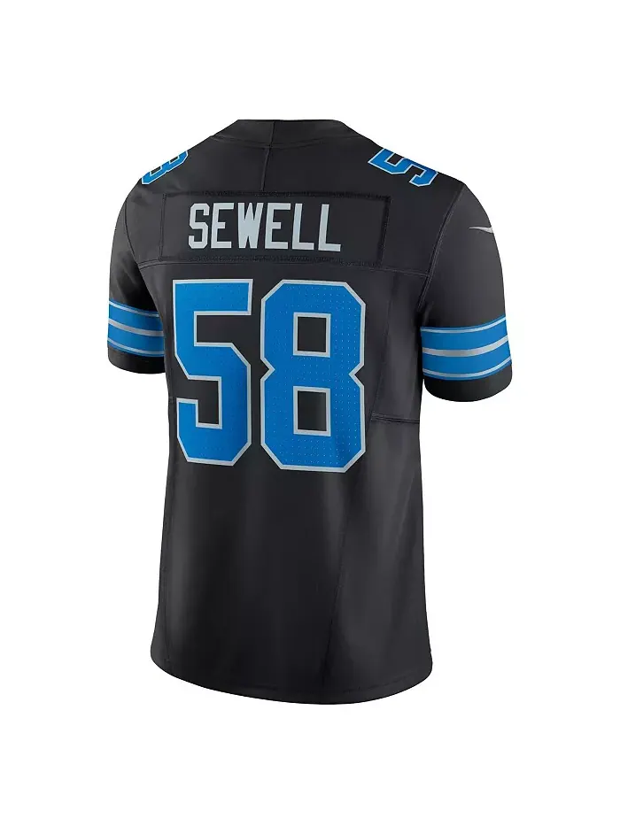 Мужская альтернативная лимитированная джерси Detroit Lions Vapor F.U.S.E. Penei Sewell Nike — изображение 2 из 5, черный