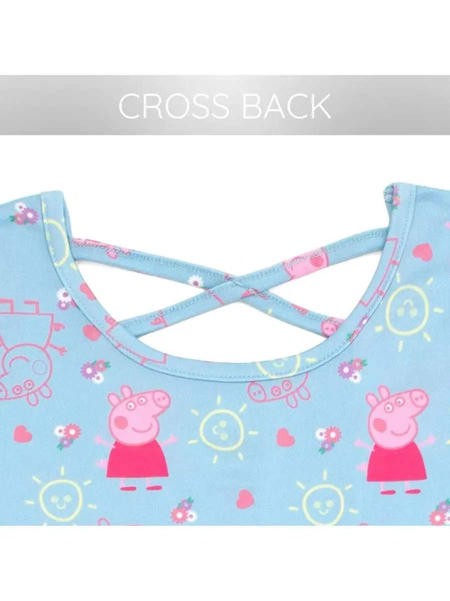 Комплект платьев-трапеций Peppa Pig с принтом, Short Sleeve Peppa Pig — изображение 3 из 3, синий желтый