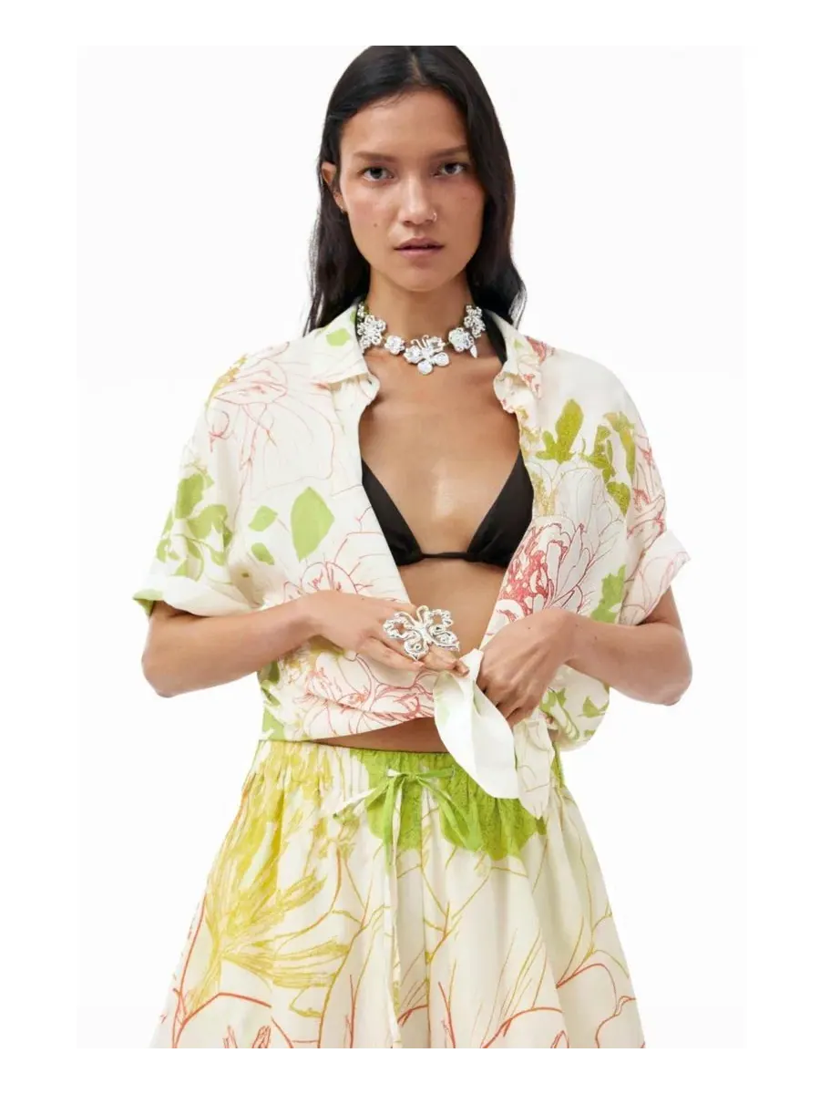 Брюки-бананы с цветочным принтом Desigual, Cotton — изображение 3 из 6, нет цвета