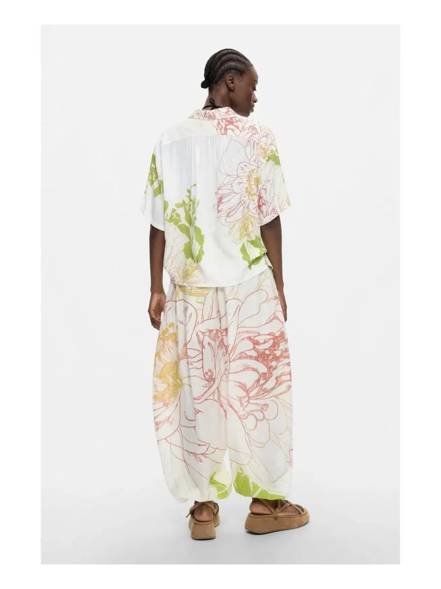 Брюки-бананы с цветочным принтом Desigual, Cotton — изображение 5 из 6, нет цвета