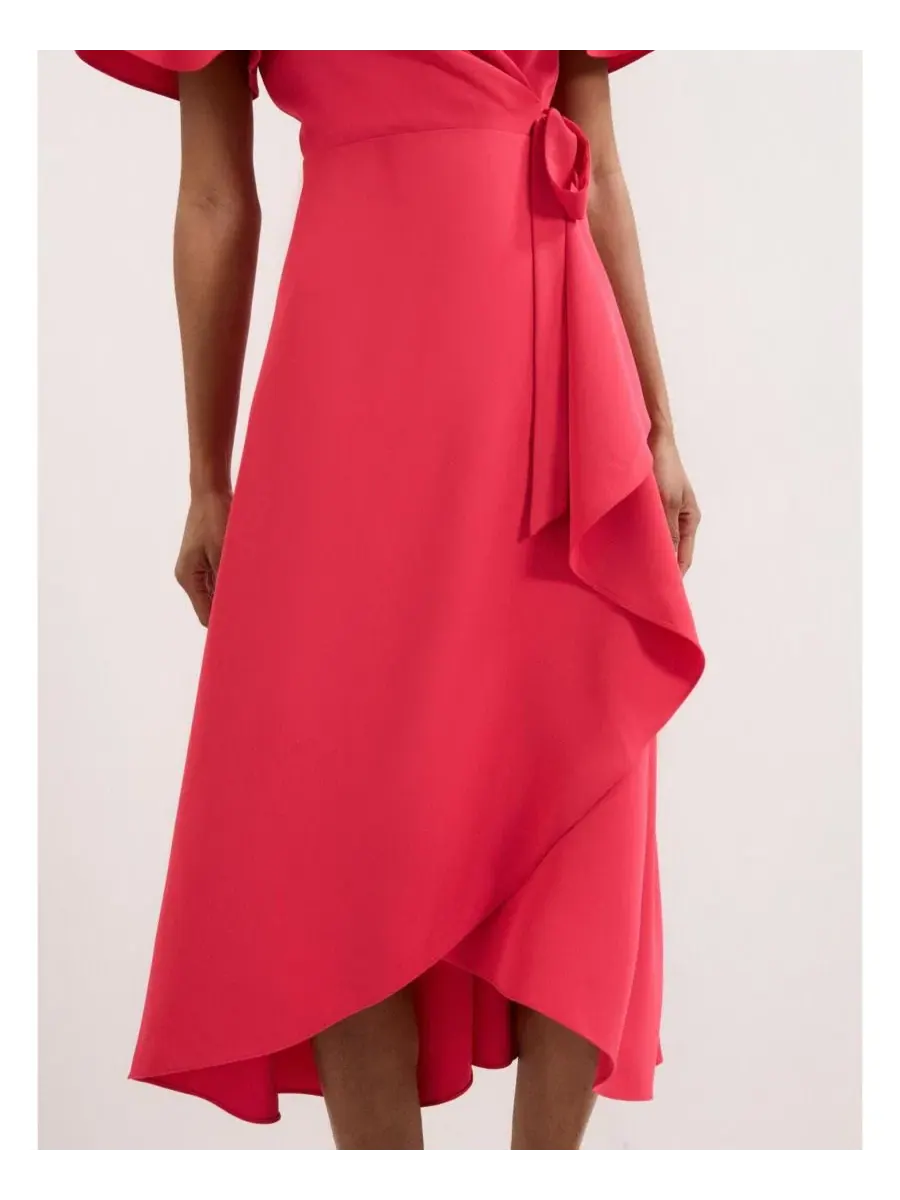 Платье-миди с запахом Julissa V-Neck Short-Sleeve Asymmetric-Hem Midi Dress Phase Eight — изображение 4 из 8, розовый