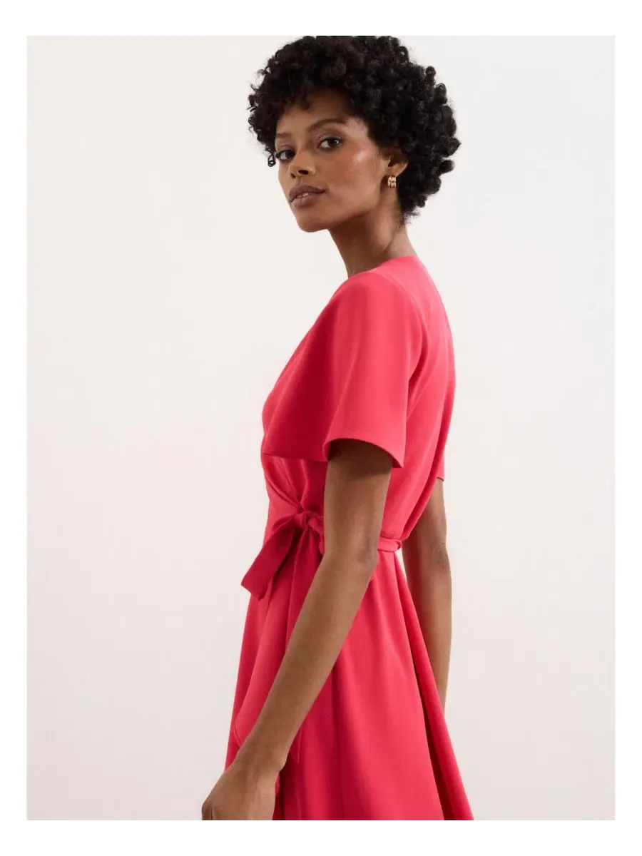 Платье-миди с запахом Julissa V-Neck Short-Sleeve Asymmetric-Hem Midi Dress Phase Eight — изображение 5 из 8, розовый