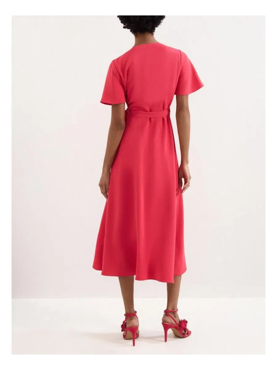 Платье-миди с запахом Julissa V-Neck Short-Sleeve Asymmetric-Hem Midi Dress Phase Eight — изображение 8 из 8, розовый