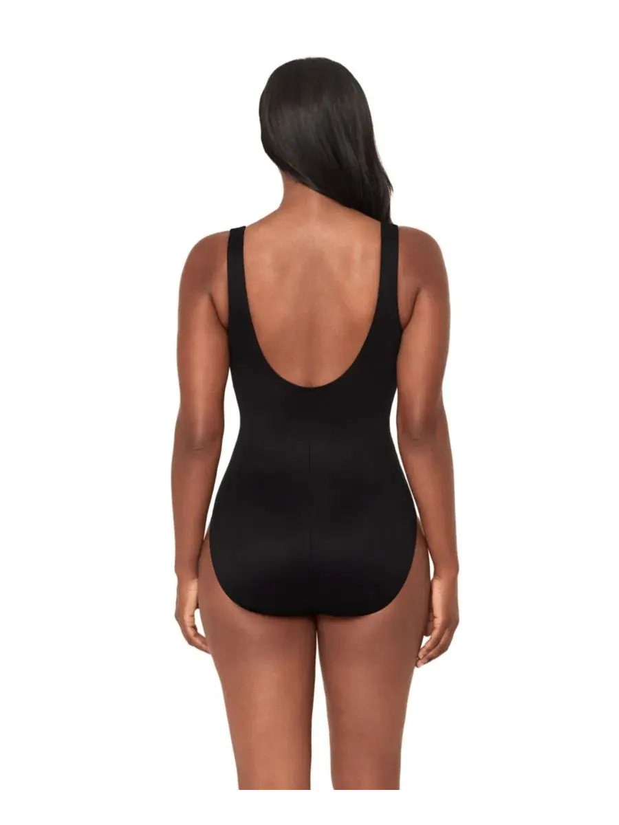 Цельный купальник с формованными чашками Elysium Escape Miraclesuit — изображение 2 из 4, черный/белый