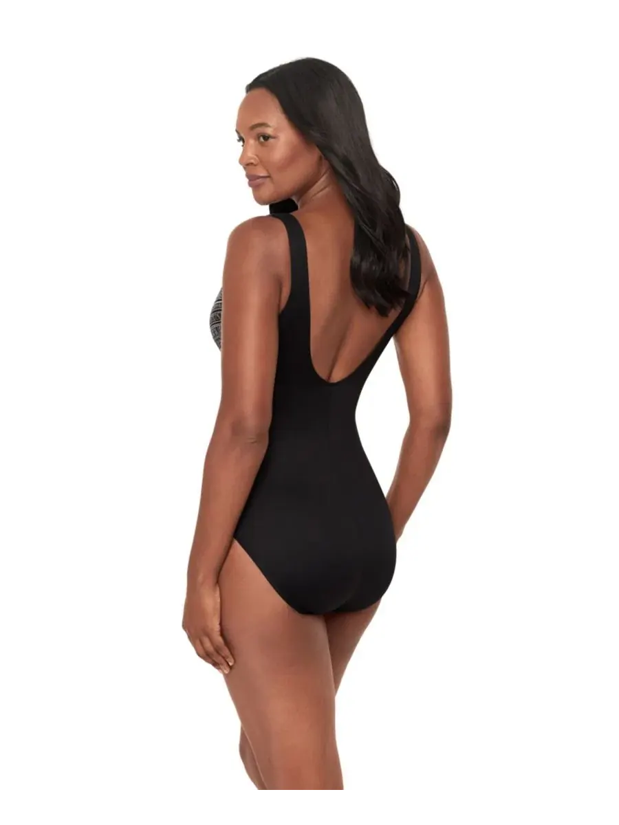 Цельный купальник с формованными чашками Elysium Escape Miraclesuit — изображение 3 из 4, черный/белый