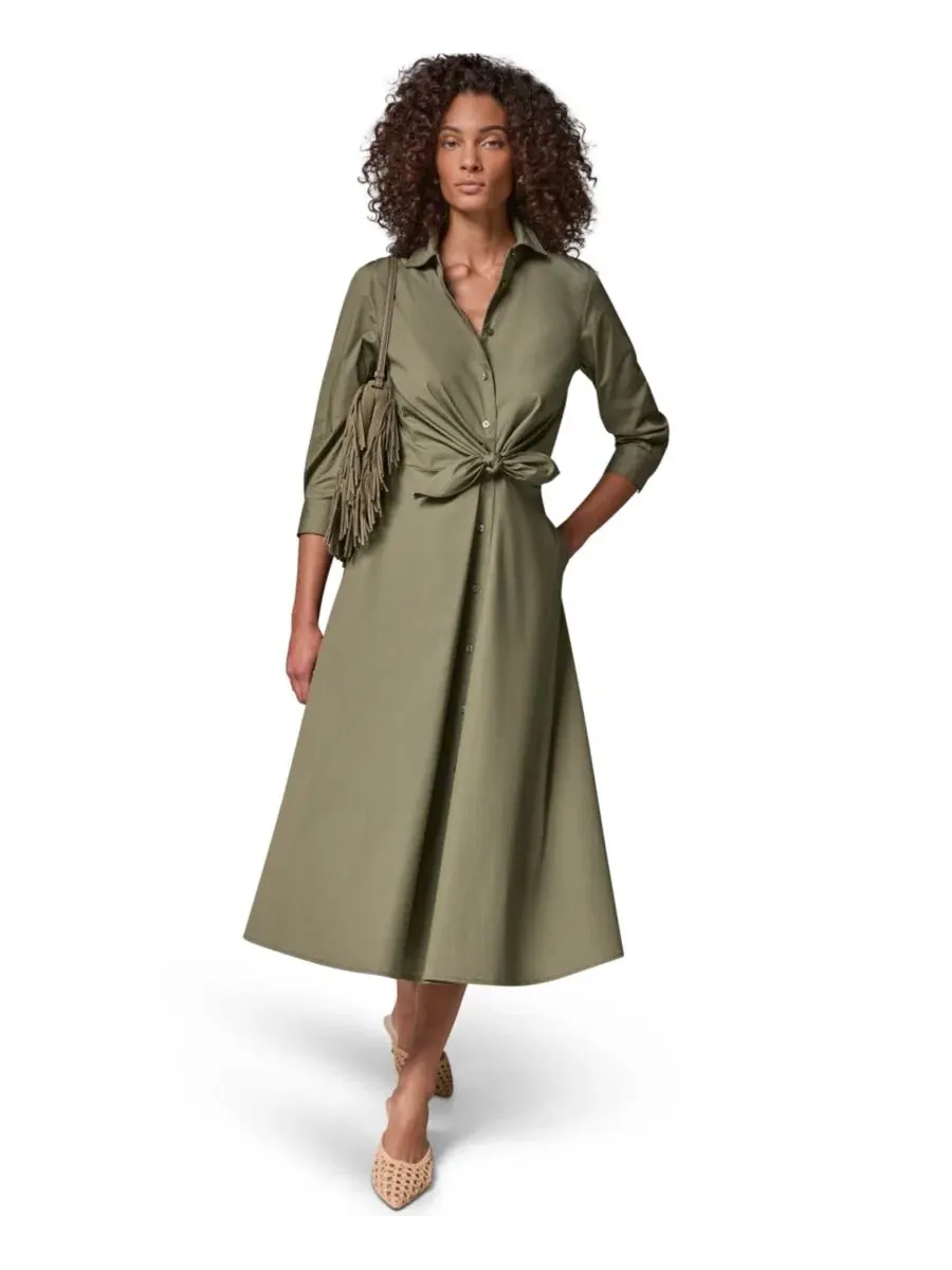 Платье-рубашка миди с принтом Donna Karan Weekend — изображение 2 из 8, шалфейный