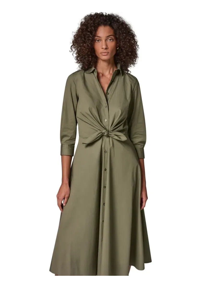 Платье-рубашка миди с принтом Donna Karan Weekend — изображение 4 из 8, шалфейный