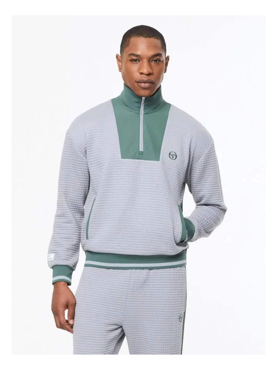 Пуловер с четверть-застежкой Netto Sergio Tacchini — изображение 1 из 5, серый