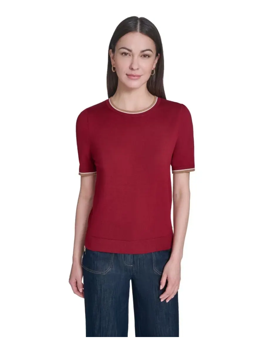 Свитер с коротким рукавом и круглым вырезом Tommy Hilfiger — изображение 1 из 6, мульти