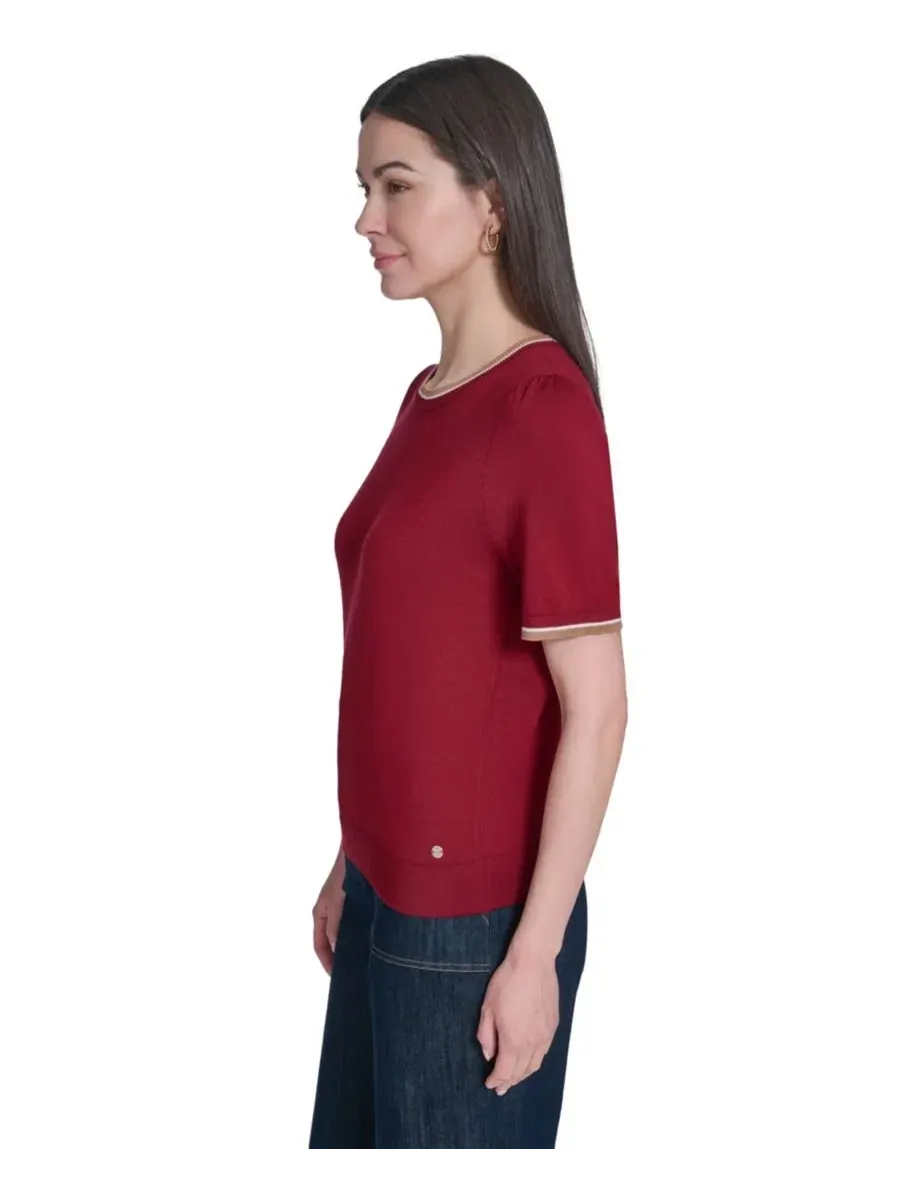 Свитер с коротким рукавом и круглым вырезом Tommy Hilfiger — изображение 3 из 6, мульти