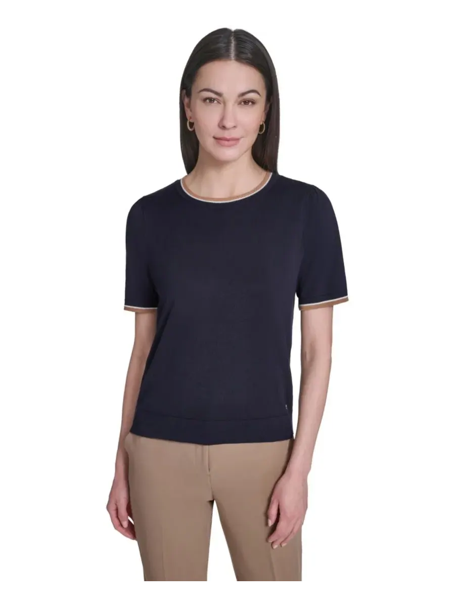 Свитер с коротким рукавом и круглым вырезом Tommy Hilfiger — изображение 1 из 6, мульти