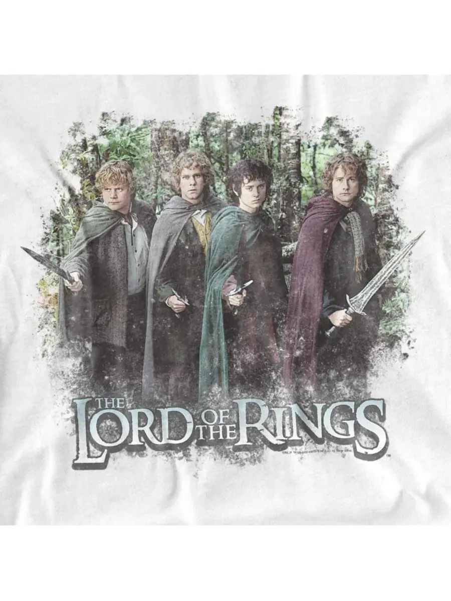 Футболка с принтом Vintage Hobbits Lord Of The Rings — изображение 2 из 3, белый