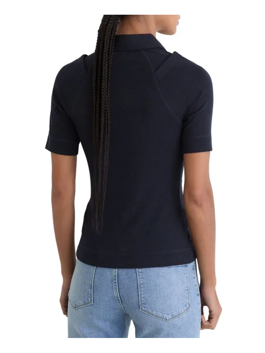 Топ с воротником Shona Collared Top REISS — изображение 4 из 5, темно-синий