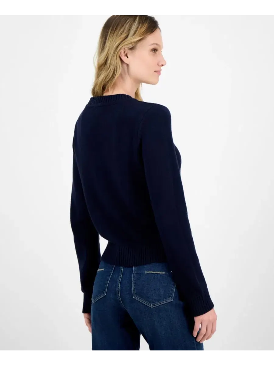 Свитер с косами и сердцем Nautica Cotton Heart Cable Crewneck — изображение 2 из 2, ночное небо