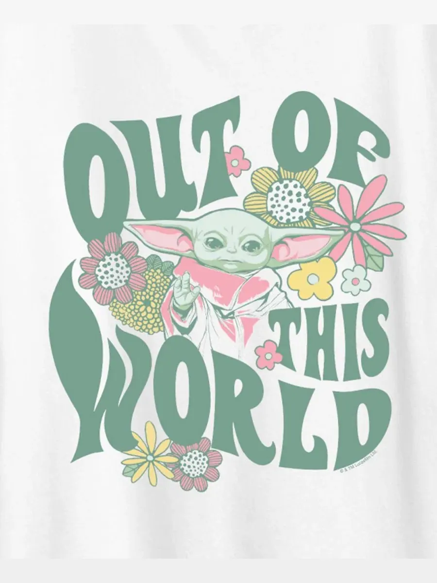 Футболка с принтом Out of This World Grogu Hybrid Apparel — изображение 3 из 3, белый