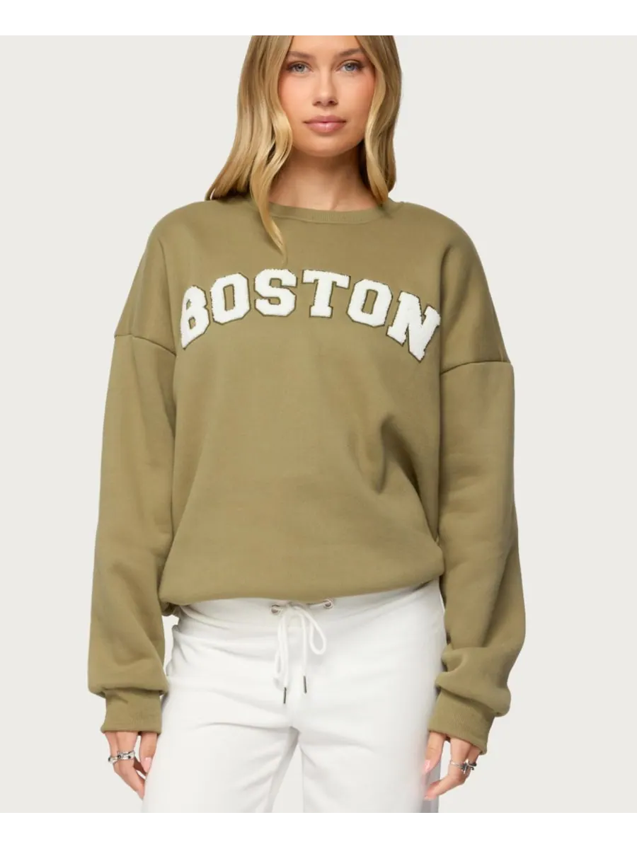 Женская толстовка Boston Girl Edikted — изображение 1 из 5, оливковый