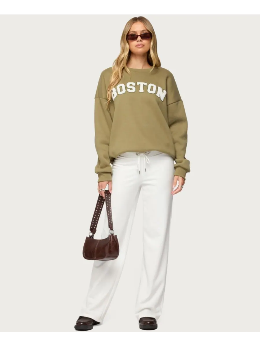 Женская толстовка Boston Girl Edikted — изображение 5 из 5, оливковый