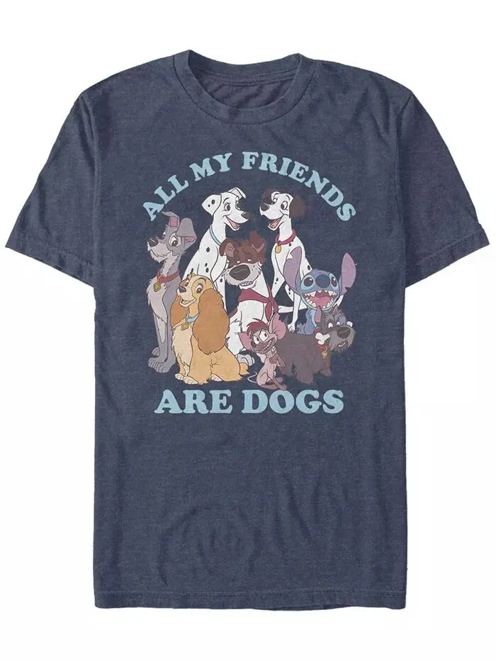 Мужская футболка с коротким рукавом Disney Multi Franchise Dog Friends Fifth Sun — изображение 1 из 1, темно-синий