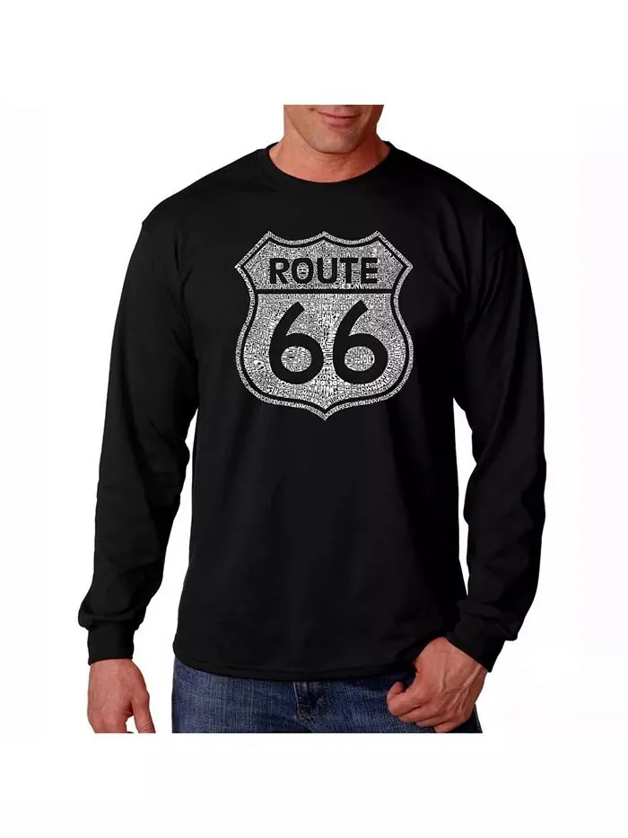 Футболка с длинным рукавом с надписью Word Art - Route 66 LA Pop Art — изображение 1 из 2, черный