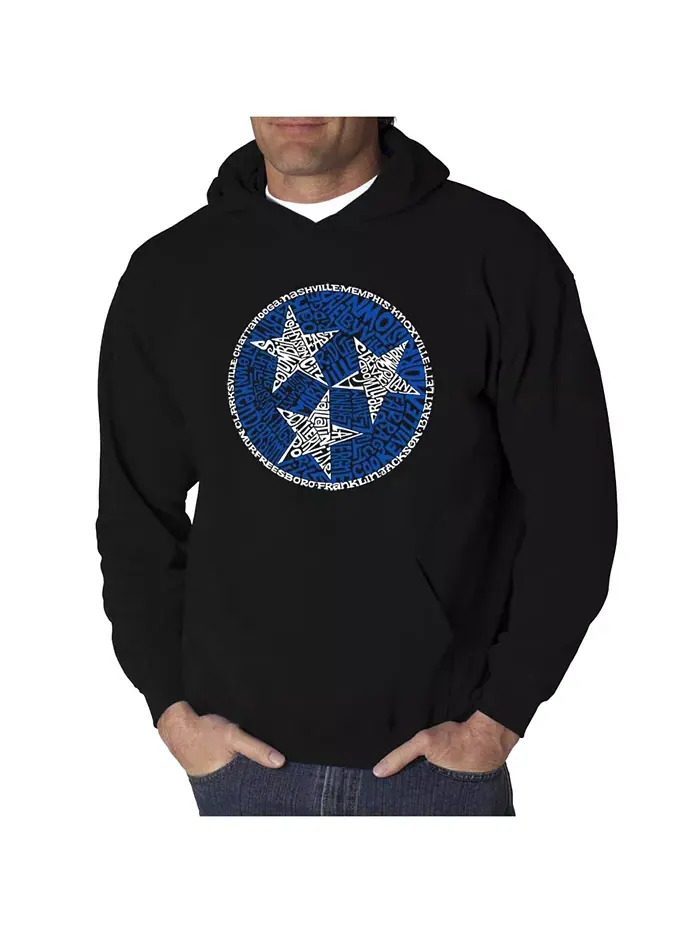 Мужской худи с принтом Tennessee Tristar Word Art LA Pop Art — изображение 1 из 2, серый