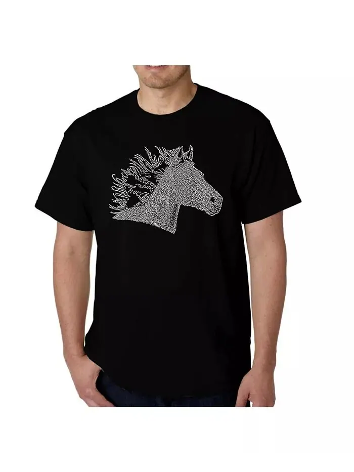 Мужская футболка Word Art - Horse Mane LA Pop Art — изображение 1 из 2, черный