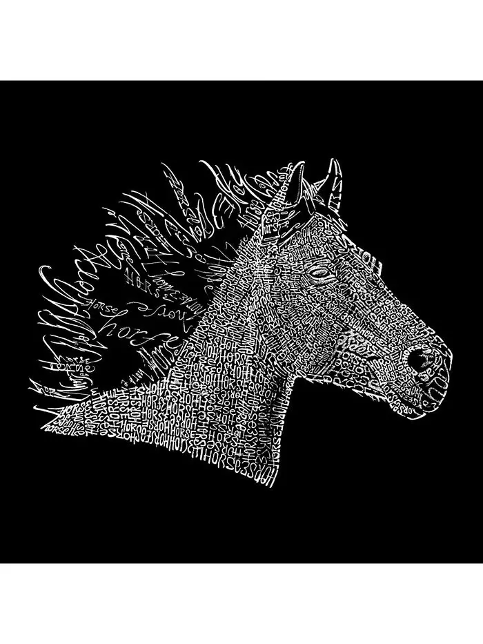 Мужская футболка Word Art - Horse Mane LA Pop Art — изображение 2 из 2, черный