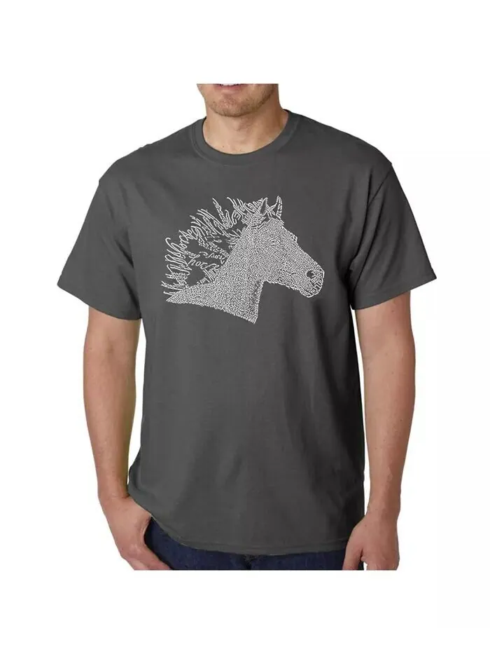 Мужская футболка Word Art - Horse Mane LA Pop Art — изображение 1 из 2, серый