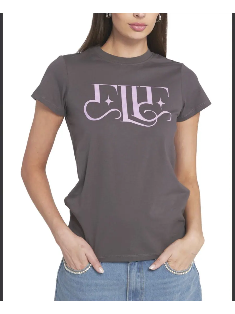 Женская футболка с волшебным логотипом ELLE Collection — изображение 4 из 5, серый