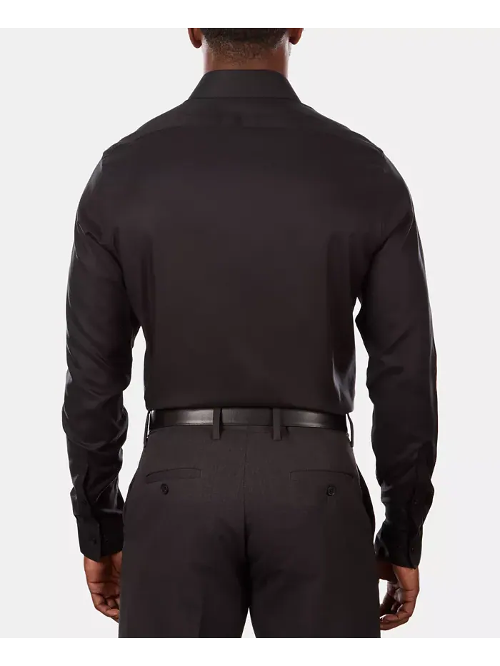 Мужская рубашка Calvin Klein Steel+ Slim-Fit Non-Iron Stretch Performance — изображение 2 из 7, черный
