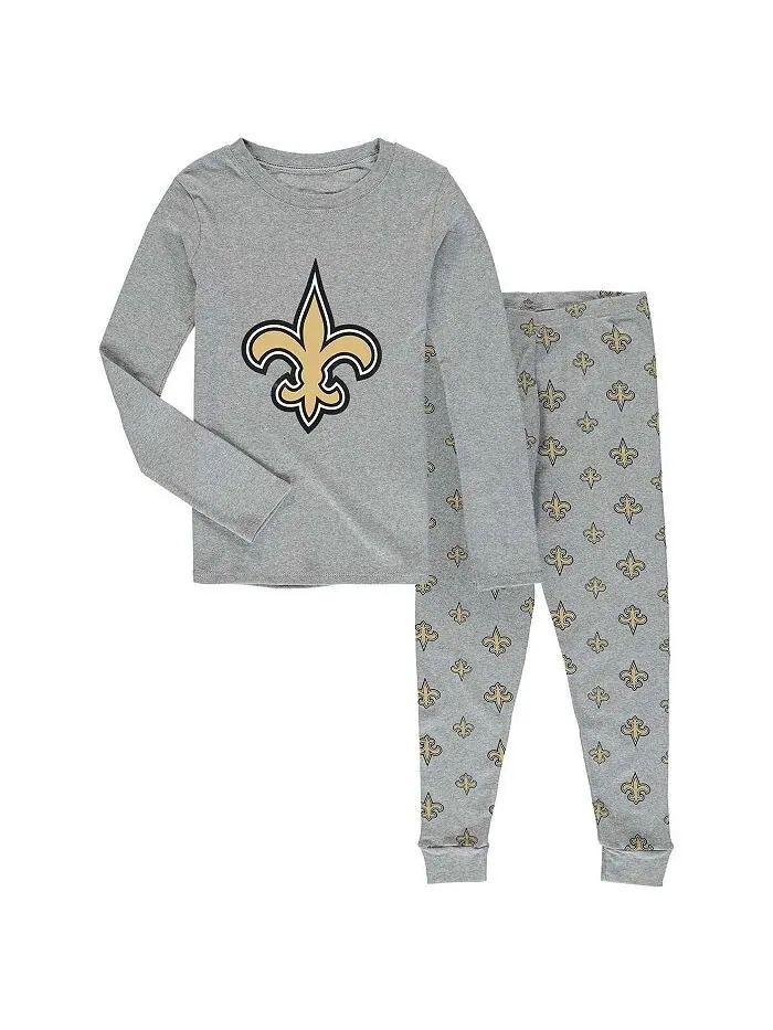 Серый комплект из футболки и брюк с длинными рукавами New Orleans Saints для мальчиков и девочек — изображение 1 из 1