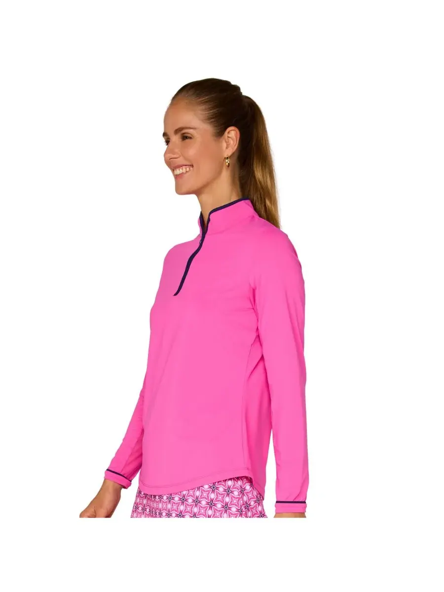 G Lifestyle Binding Quarter Zip Top G Lifestyle Clothing — изображение 2 из 3, розовый