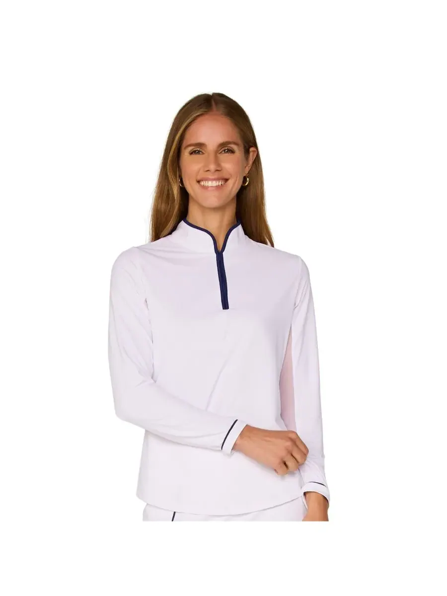 G Lifestyle Binding Quarter Zip Top G Lifestyle Clothing — изображение 1 из 3, белый
