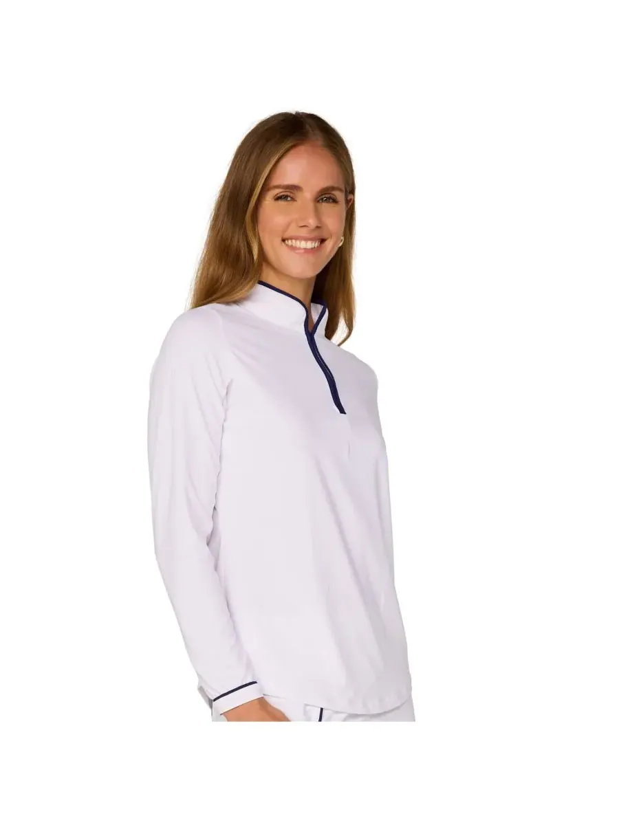 G Lifestyle Binding Quarter Zip Top G Lifestyle Clothing — изображение 2 из 3, белый