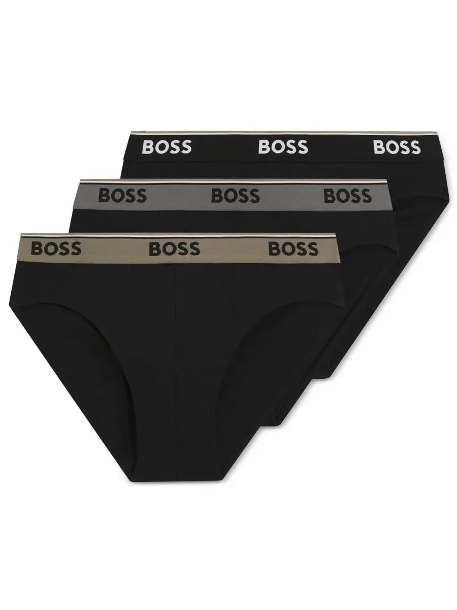 Мужские трусы Power Briefs, комплект из 3 штук Hugo Boss — изображение 1 из 7, черный