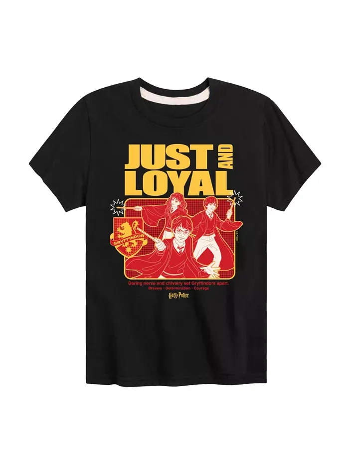 Футболка с принтом "Harry Potter Just and Loyal" для мальчиков старшего возраста