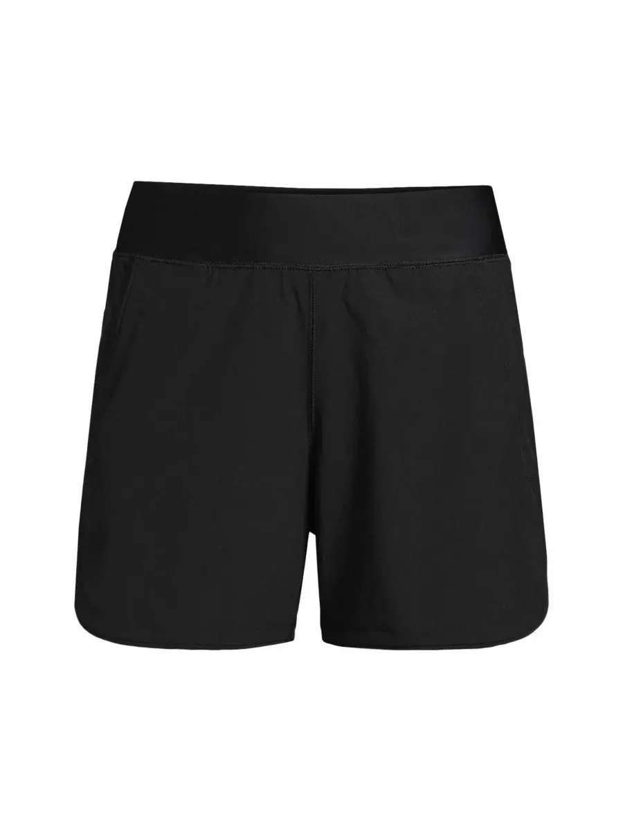 Женские пляжные шорты SunShade UPF 50, 5 дюймов Lands' End — изображение 4 из 4, черный