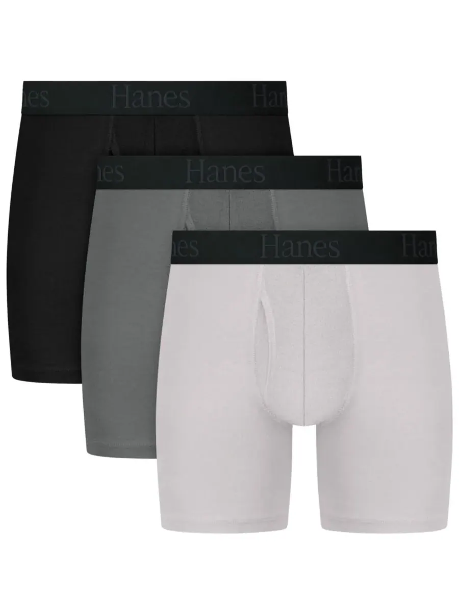 Hanes Мужские боксеры Ultimate Comfort Flex Fit, комплект из 3 штук