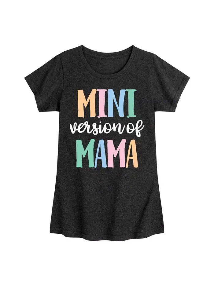 Футболка с принтом "Mini Version Of Mama" для девочек Hybrid Apparel — изображение 1 из 3, черный