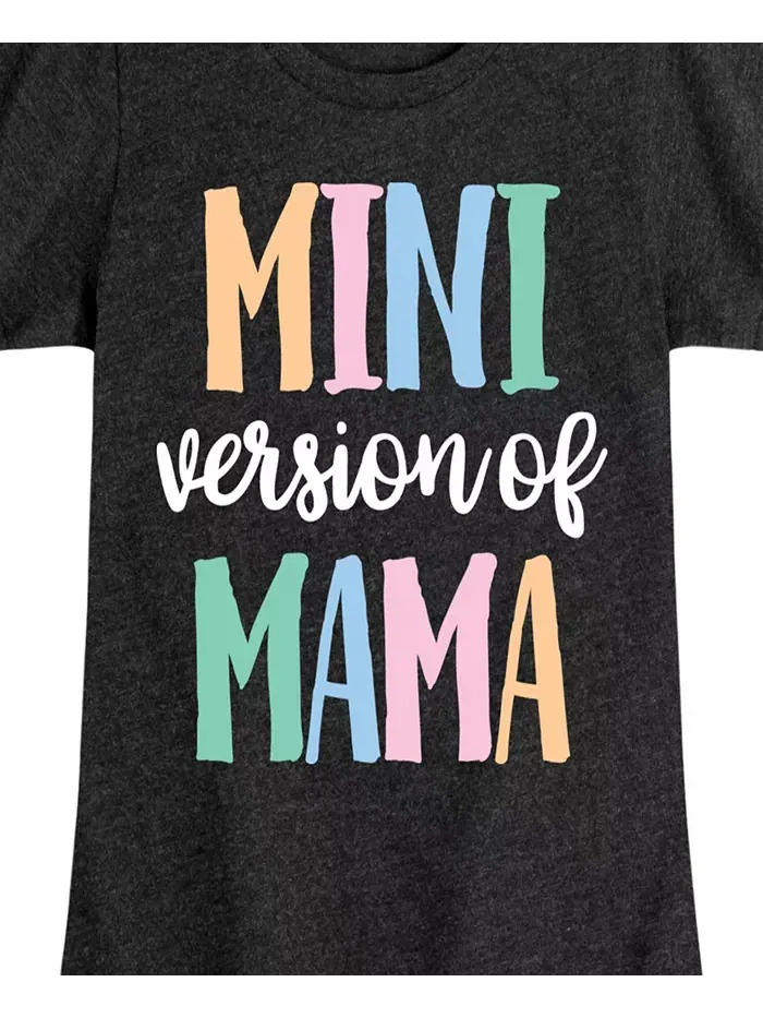 Футболка с принтом "Mini Version Of Mama" для девочек Hybrid Apparel — изображение 3 из 3, черный