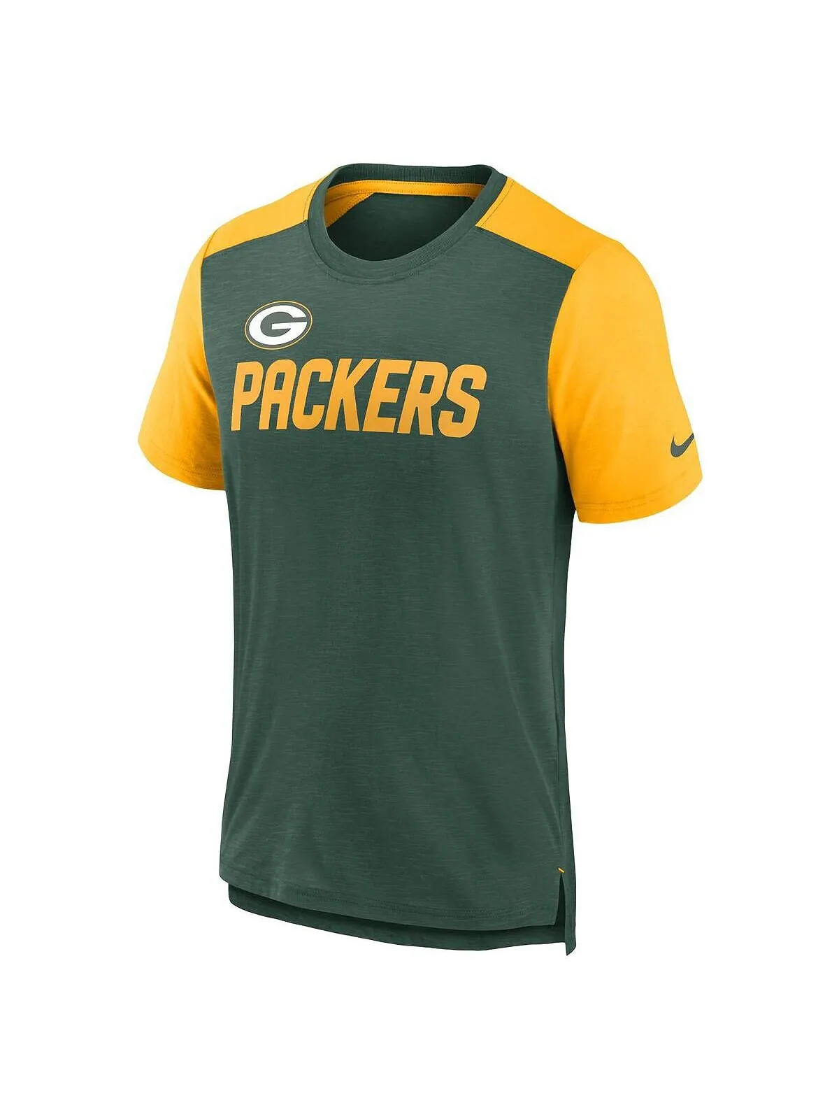 Мужская футболка с названием команды Green Bay Packers в стиле колор-блок, зеленая, золотистая с — изображение 2 из 2