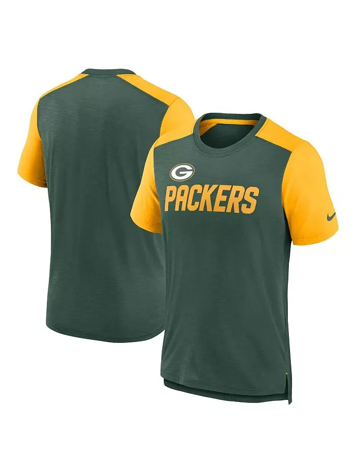 Мужская футболка Green Bay Packers с цветными блоками и названием команды — изображение 1 из 2, зеленый