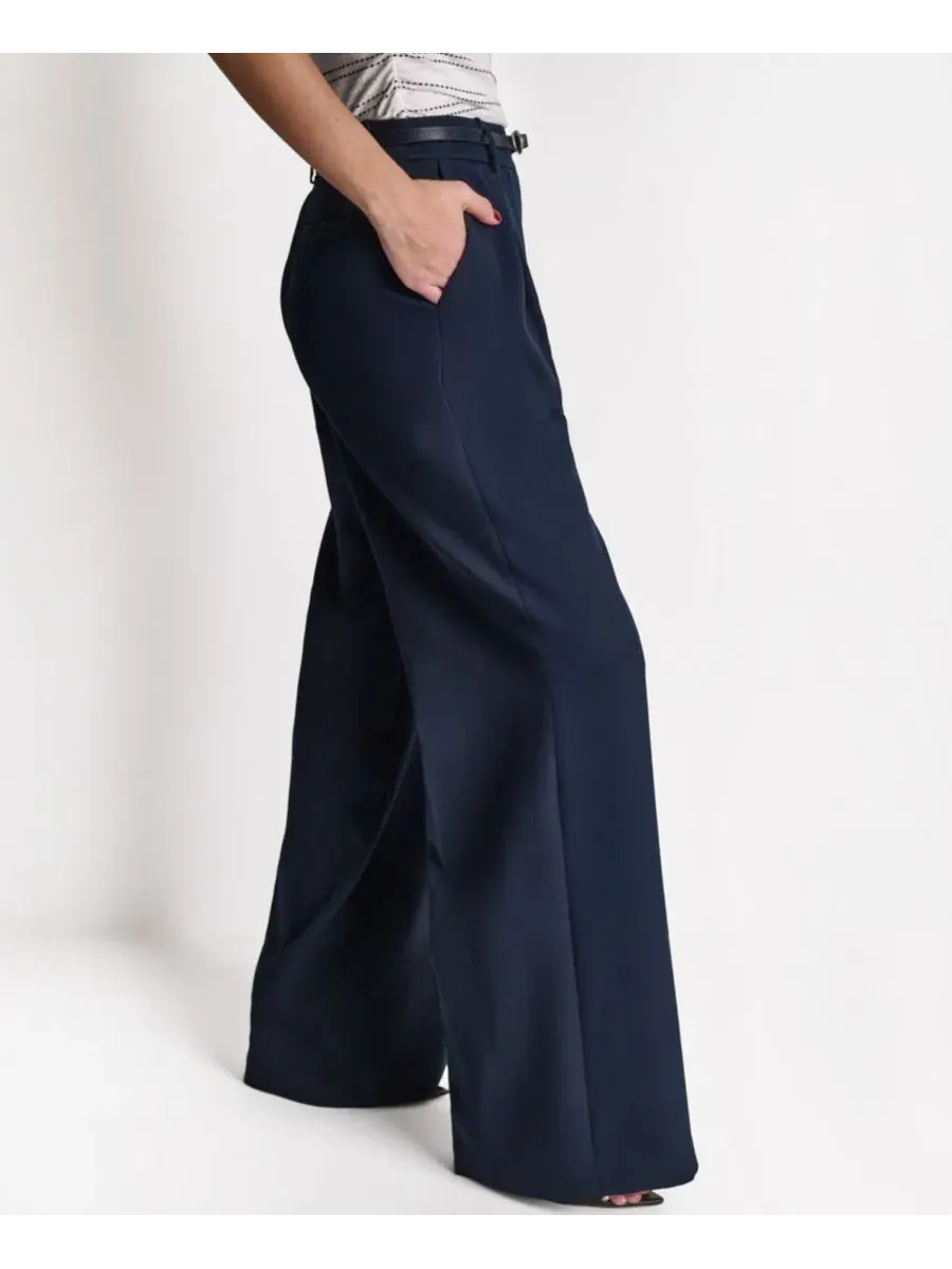 Женские широкие брюки с высокой посадкой BCBG — изображение 3 из 6, синий море