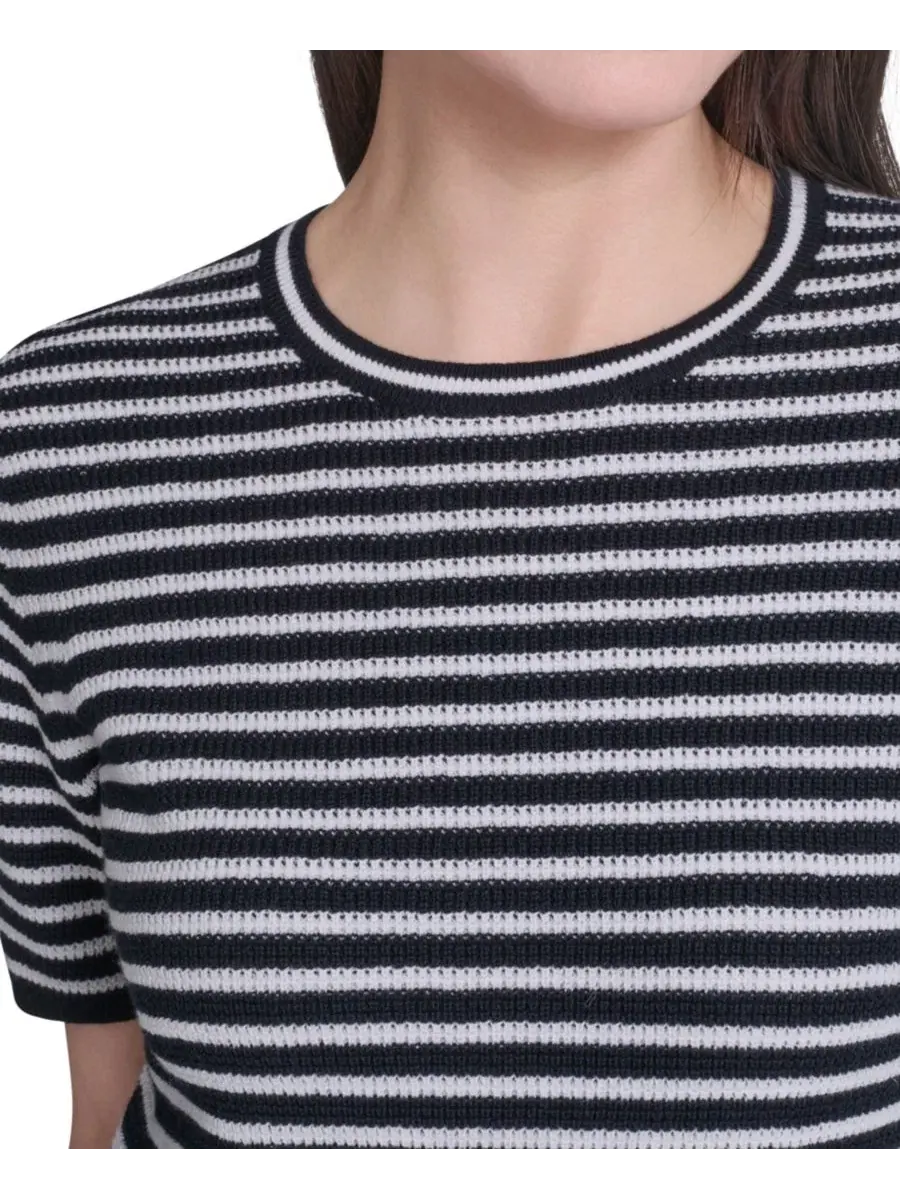 Женский полосатый свитер с короткими рукавами Tommy Hilfiger — изображение 4 из 6, яркий белый