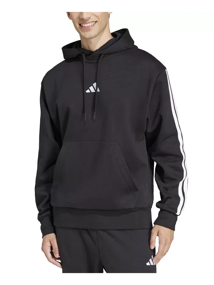 Мужская базовая толстовка с капюшоном из флиса с тремя полосками Adidas