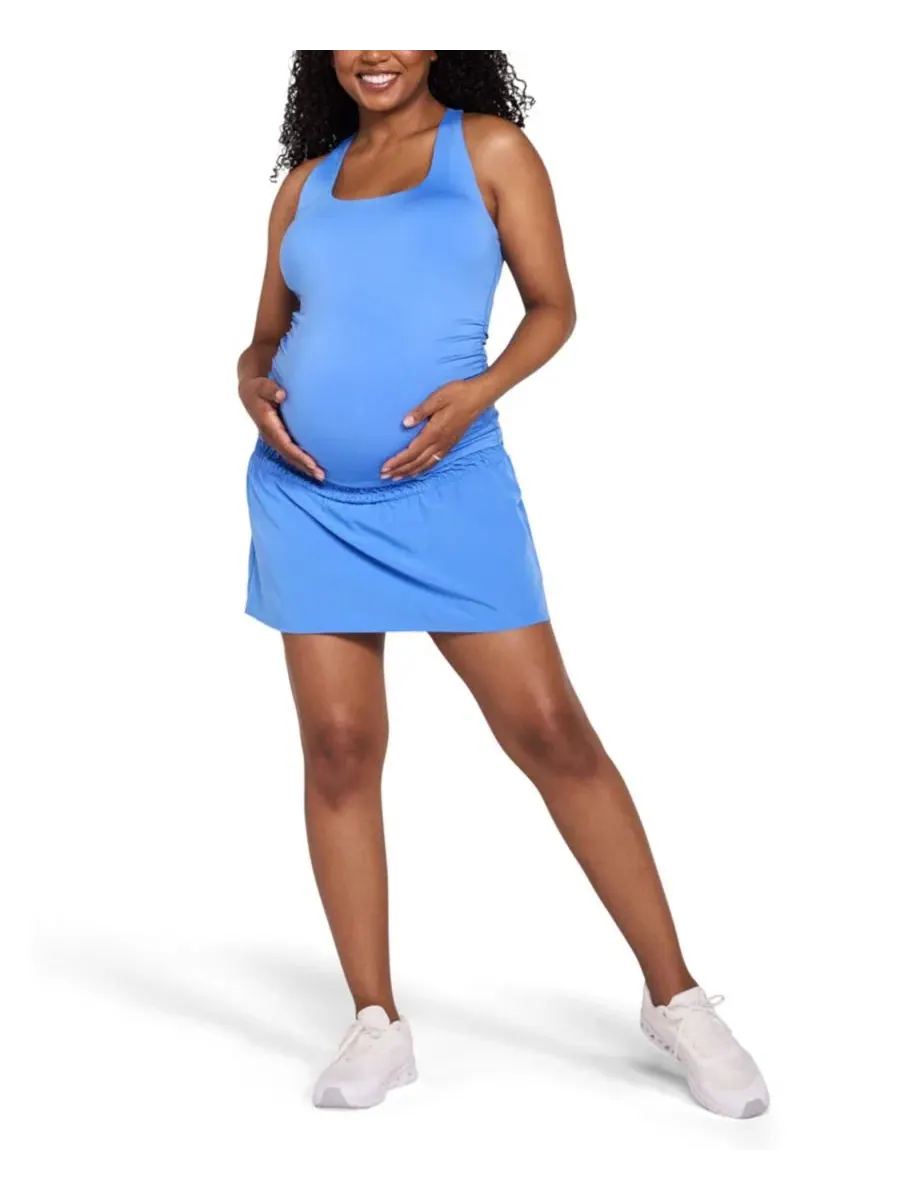 Тканая теннисная юбка-шорты Motherhood Maternity — изображение 5 из 5, синий