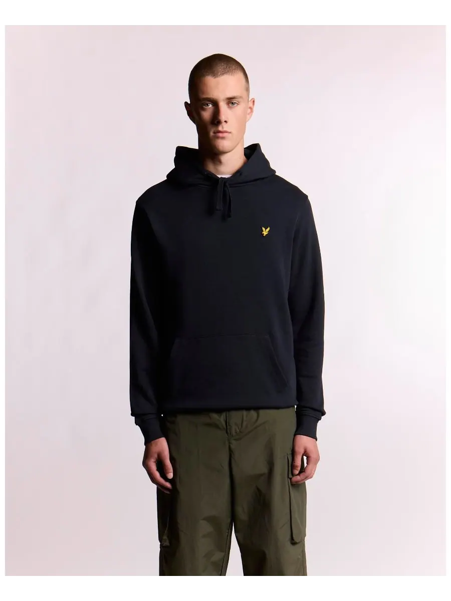 Мужская толстовка с длинным рукавом и капюшоном Lyle & Scott — изображение 1 из 6, темный темно-синий