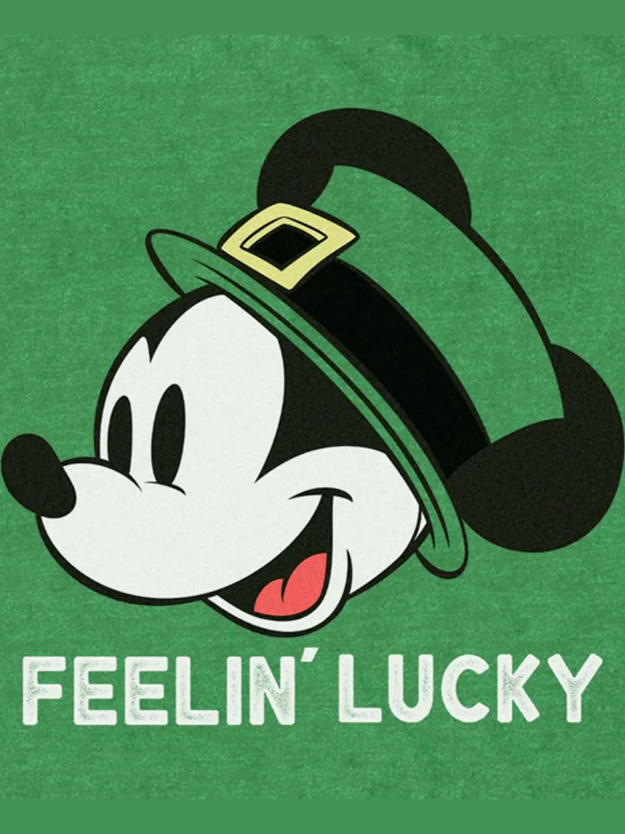 Мужская футболка с коротким рукавом Dny Feelin Lucky Mickey Classic — изображение 3 из 3, зеленый