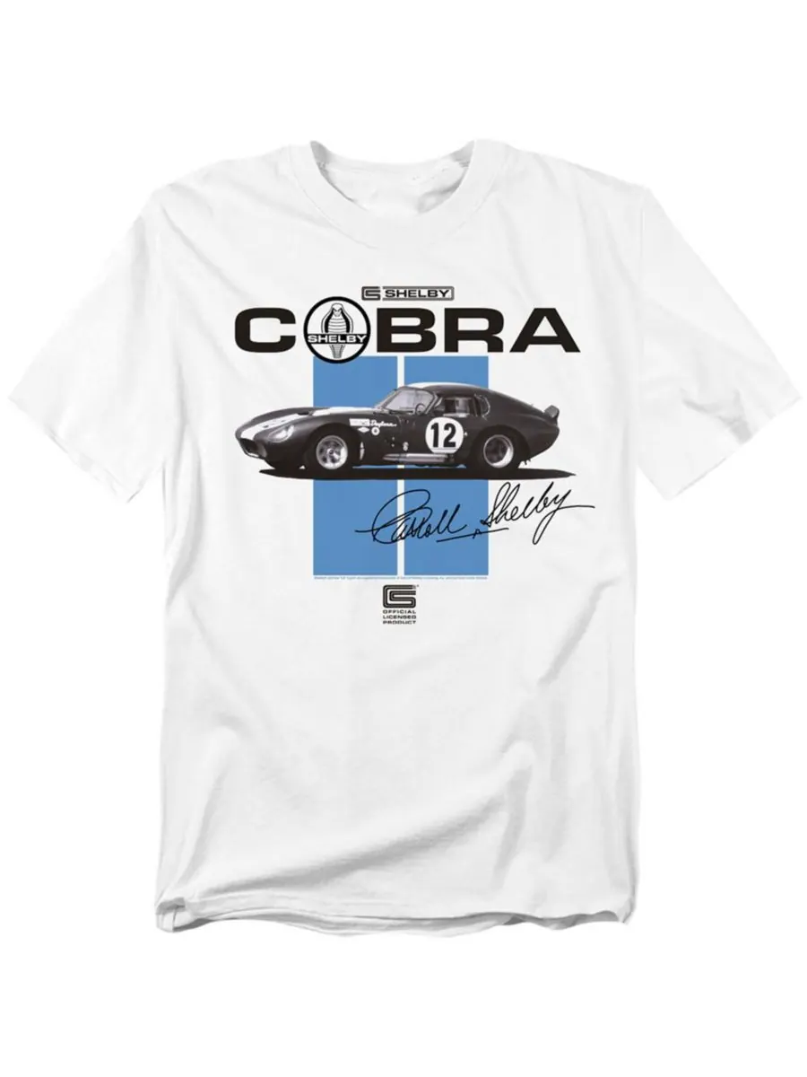 Футболка с гоночными полосами больших размеров Shelby Cobra — белый